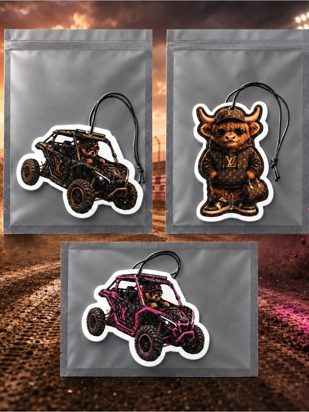 ATV Side-by-Side Hanging Car Air Fresheners – Set of 3